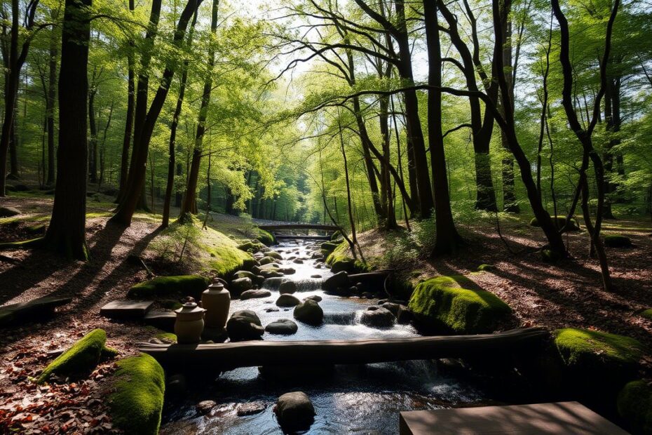 Фото живописного места в лесу